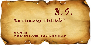 Marsinszky Ildikó névjegykártya